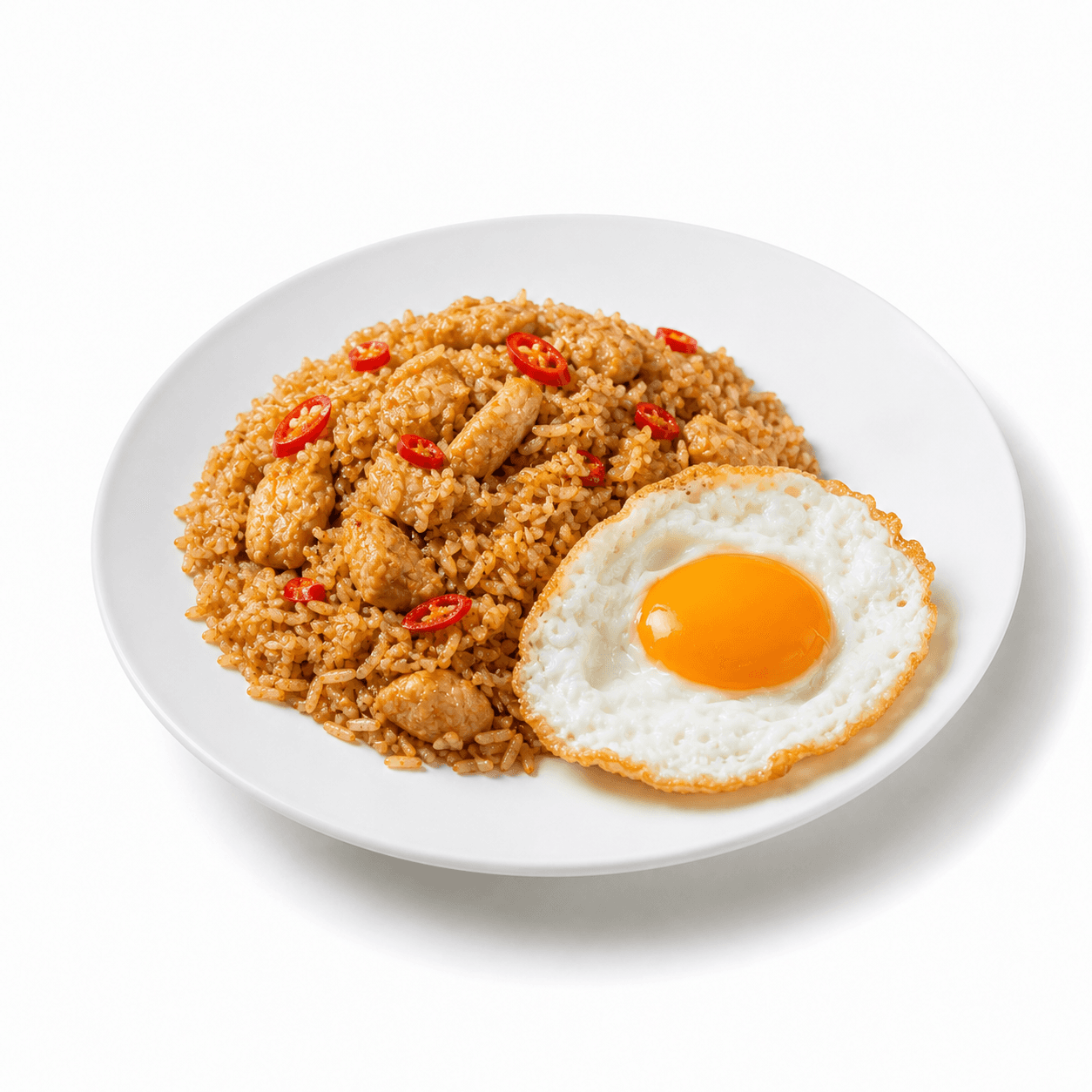 ข้าวผัดไก่น้ำพริกเผา + ไข่ดาว