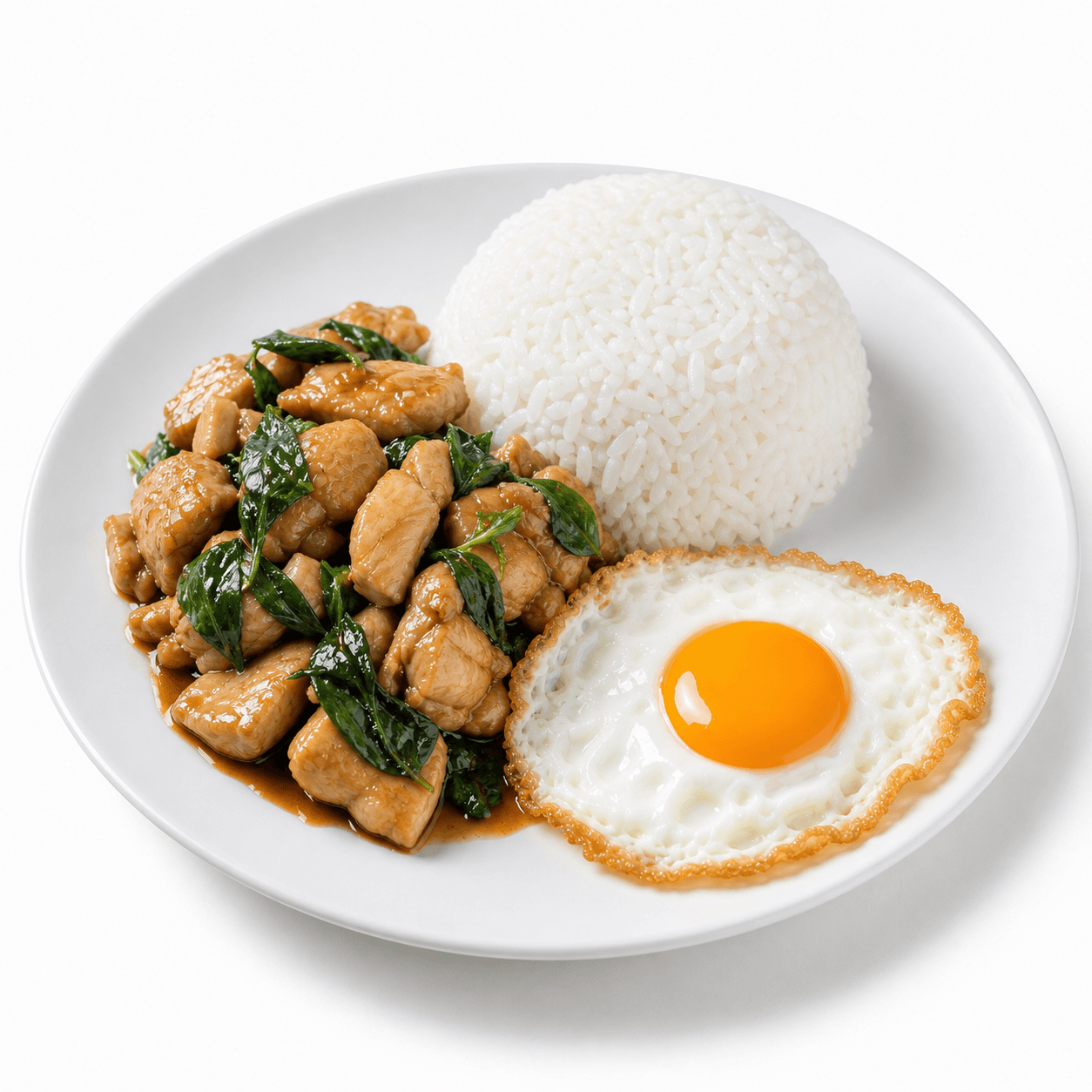 ข้าวราดกะเพราไก่ + ไข่ดาว